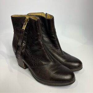 Bussola brown leather ankle boots heeled boots women’s size 39